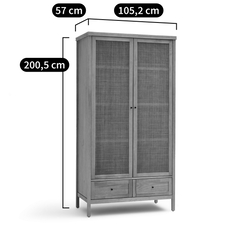 La Redoute Interieurs Gabin Solid Pine & Rattan 2-Door Wardrobe by La Redoute