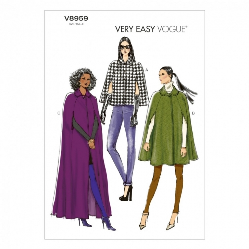 Vogue Patterns Woman\'s Cape Sewing Pattern V8959 Sizes - XSM-XXL