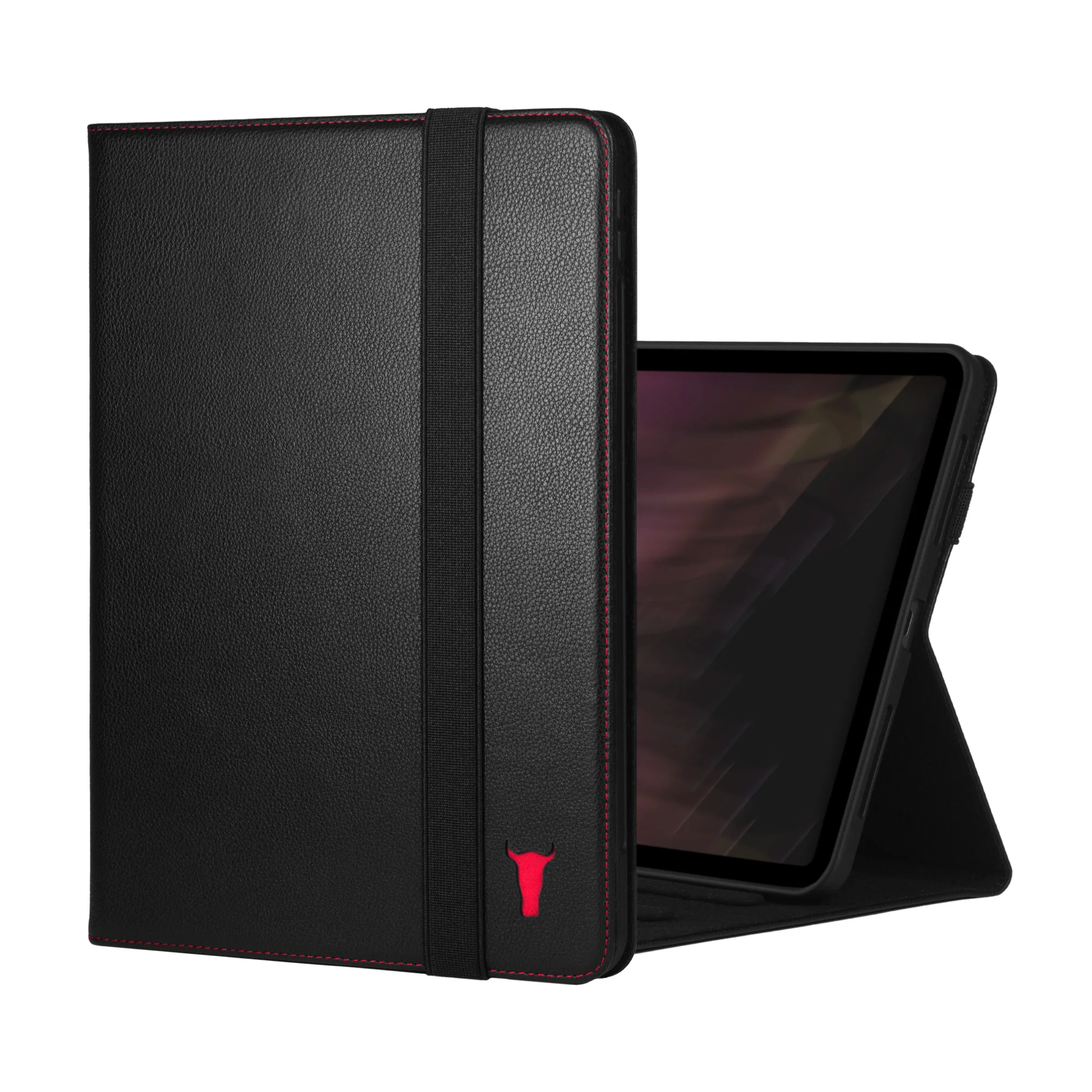 TORRO iPad Pro 11" Leather Case (5th Gen 2024) - Black with Red Detail