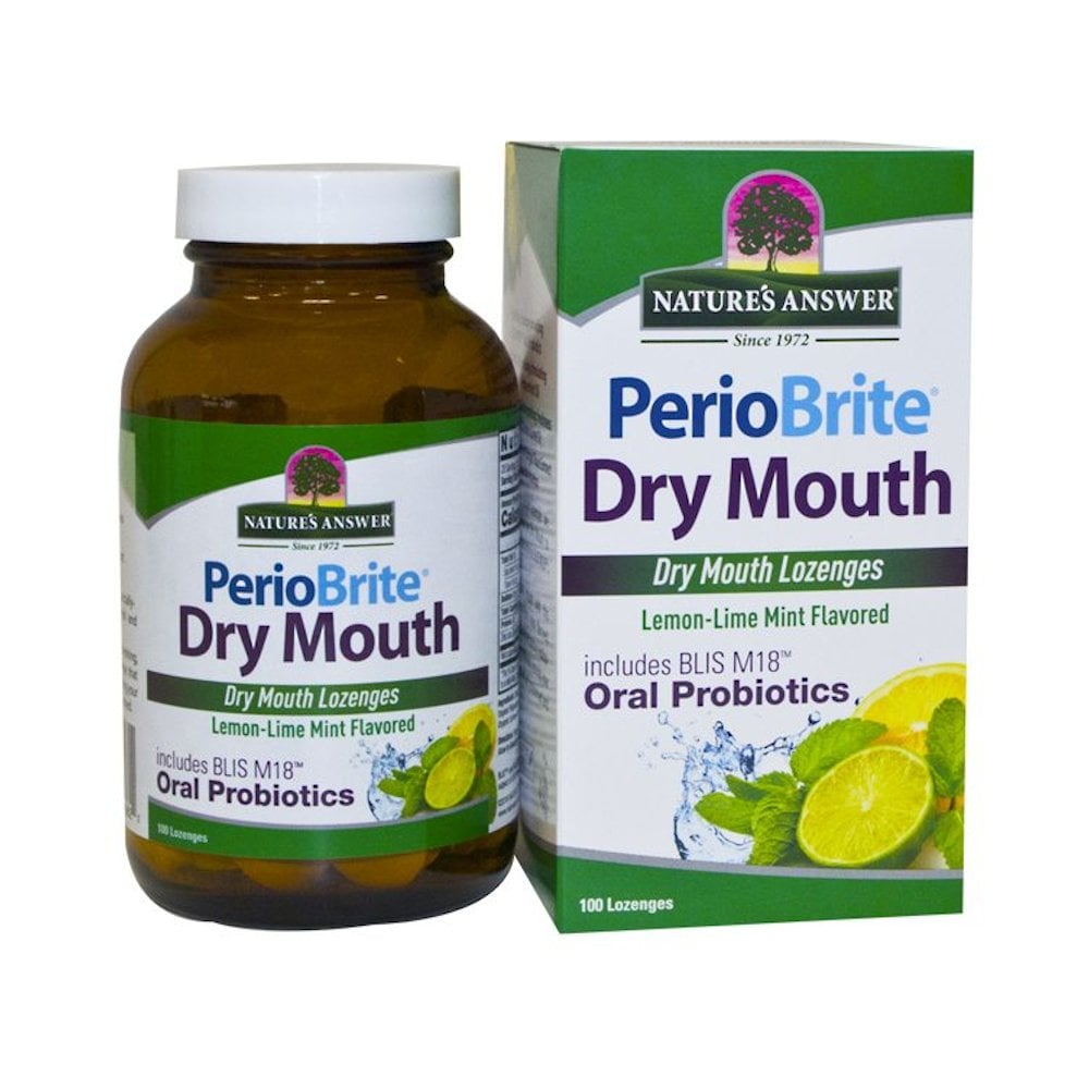 Natures Answer Lemon Lime Mint PerioBrite Dry Mouth   100 Lozenges