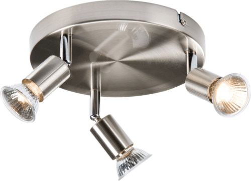Knightsbridge Ceiling Light GU10 50 Watt 3 Spotlight Bar Brushed Chrome LED Compatible