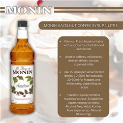 Monin Noisette Hazelnut Syrup 1L