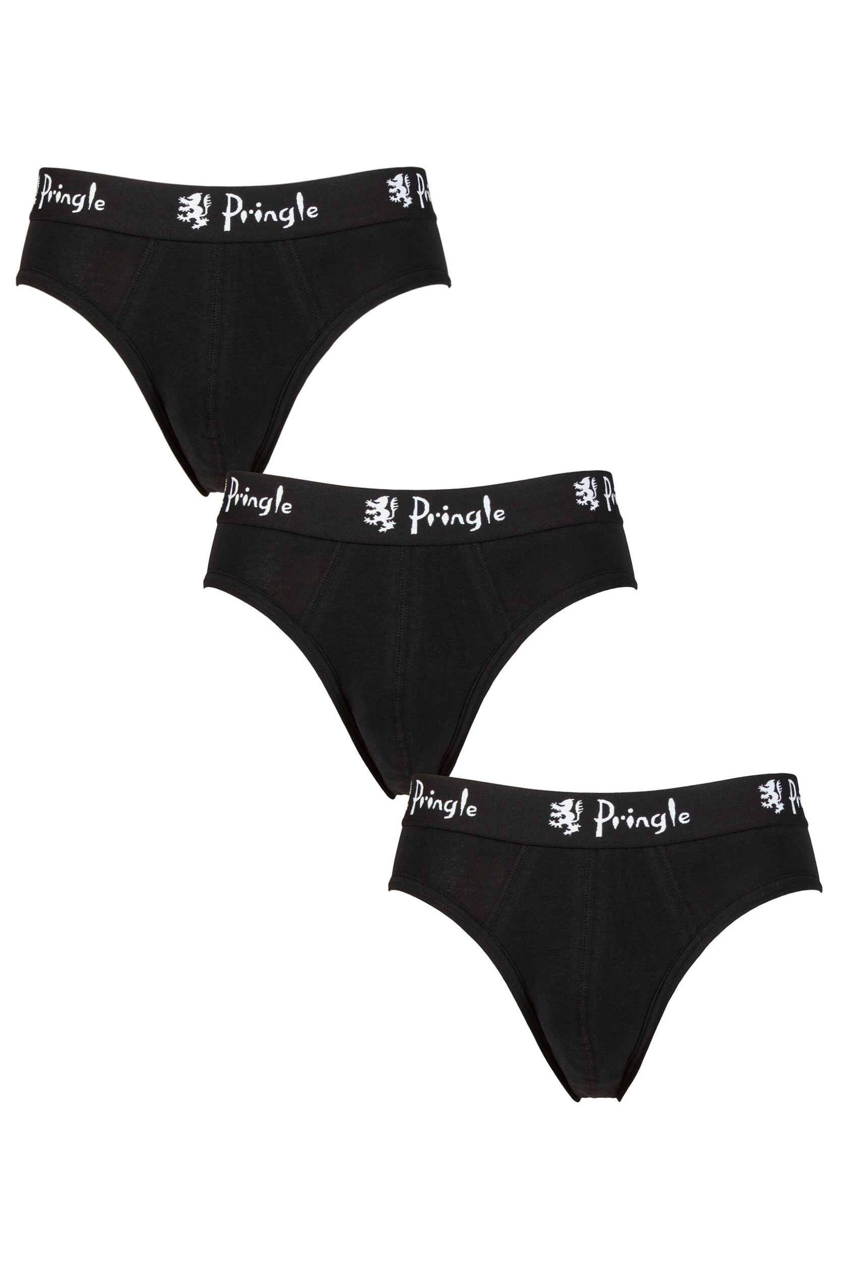 SOCKSHOP Mens 3 Pack Pringle Cotton Briefs Black XL