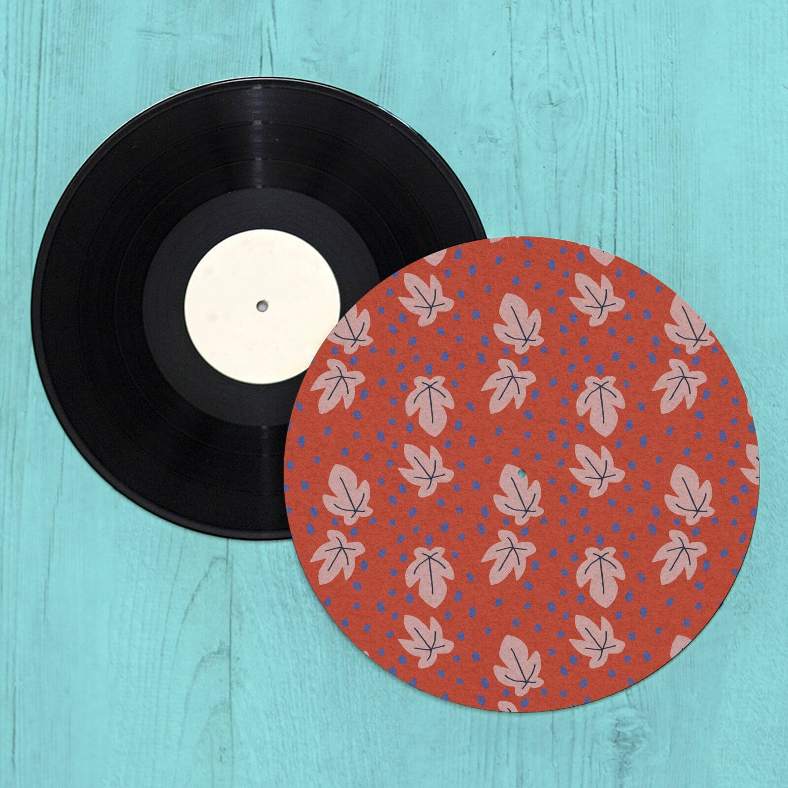 By IWOOT Autumn Leaves Turntable Slip Mat |