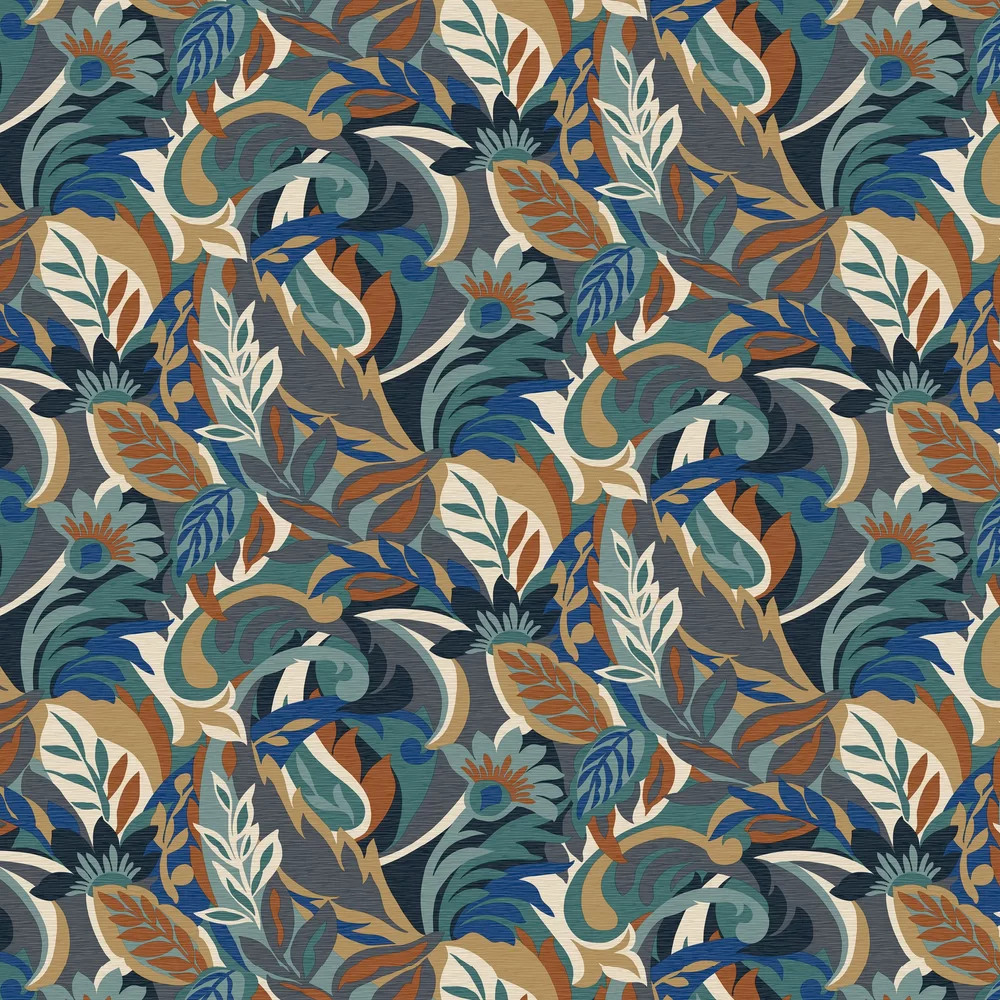  Belgravia Décor Casa Floral Wallpaper Blue
