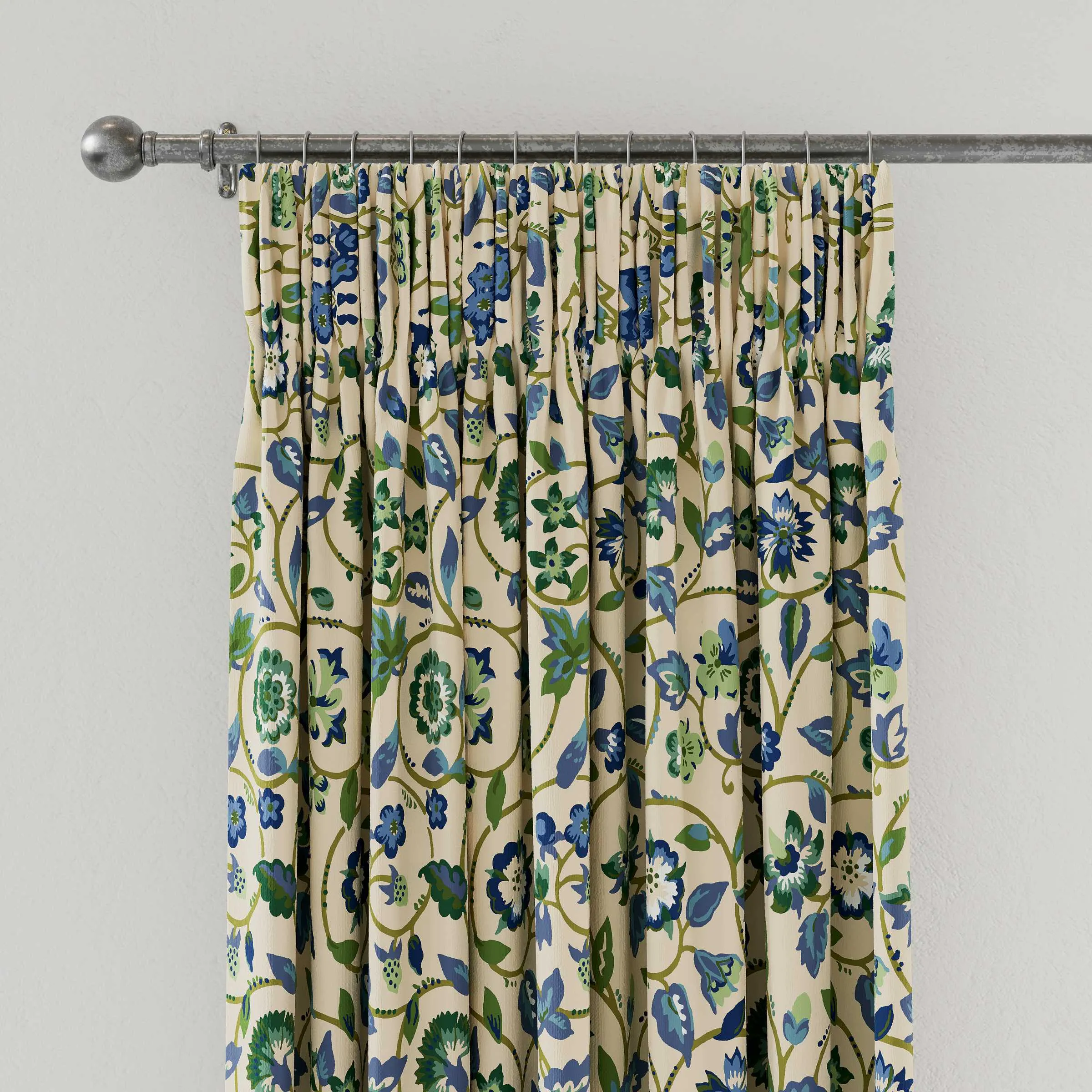 Land & Shore Esther Lined Curtains 66" x 72", Green
