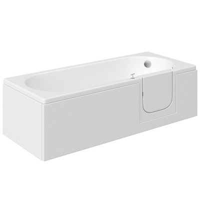 Cooke & Lewis Gloss White Straight End Bath Panel (H)51Cm (W)75Cm