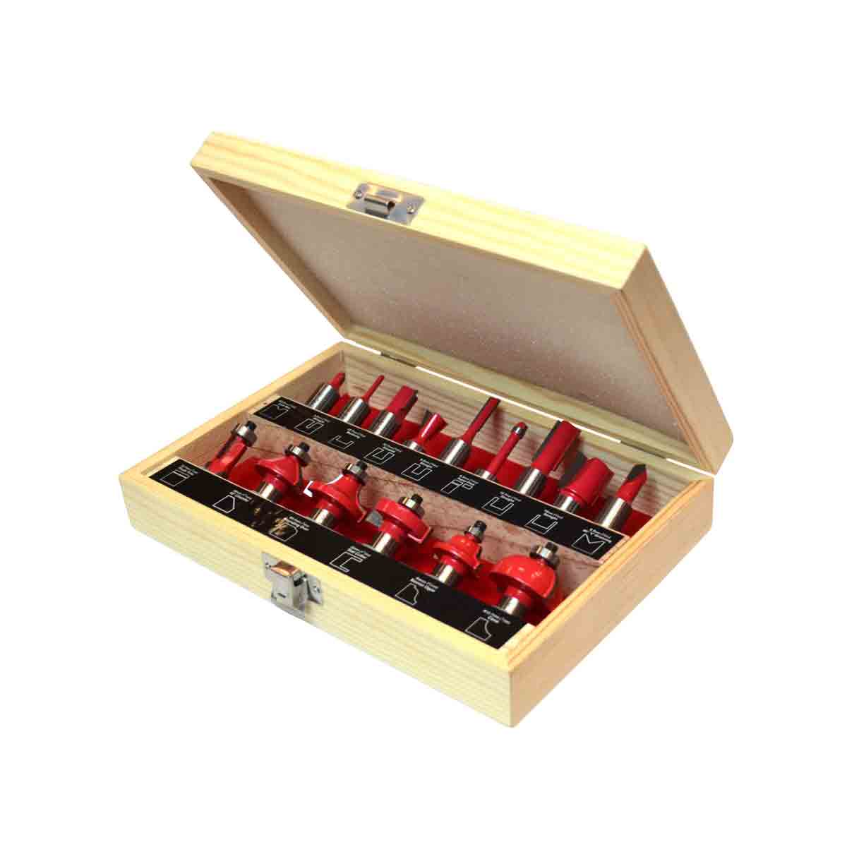 Faithfull 1/2in Tct Router Bit Set, 15 Piece Fairbs15