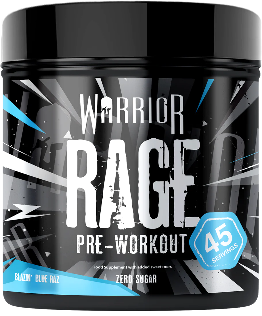 Warrior Supplements Warrior Rage Pre Workout Powder- Blazin' Blue Raspberry 392g