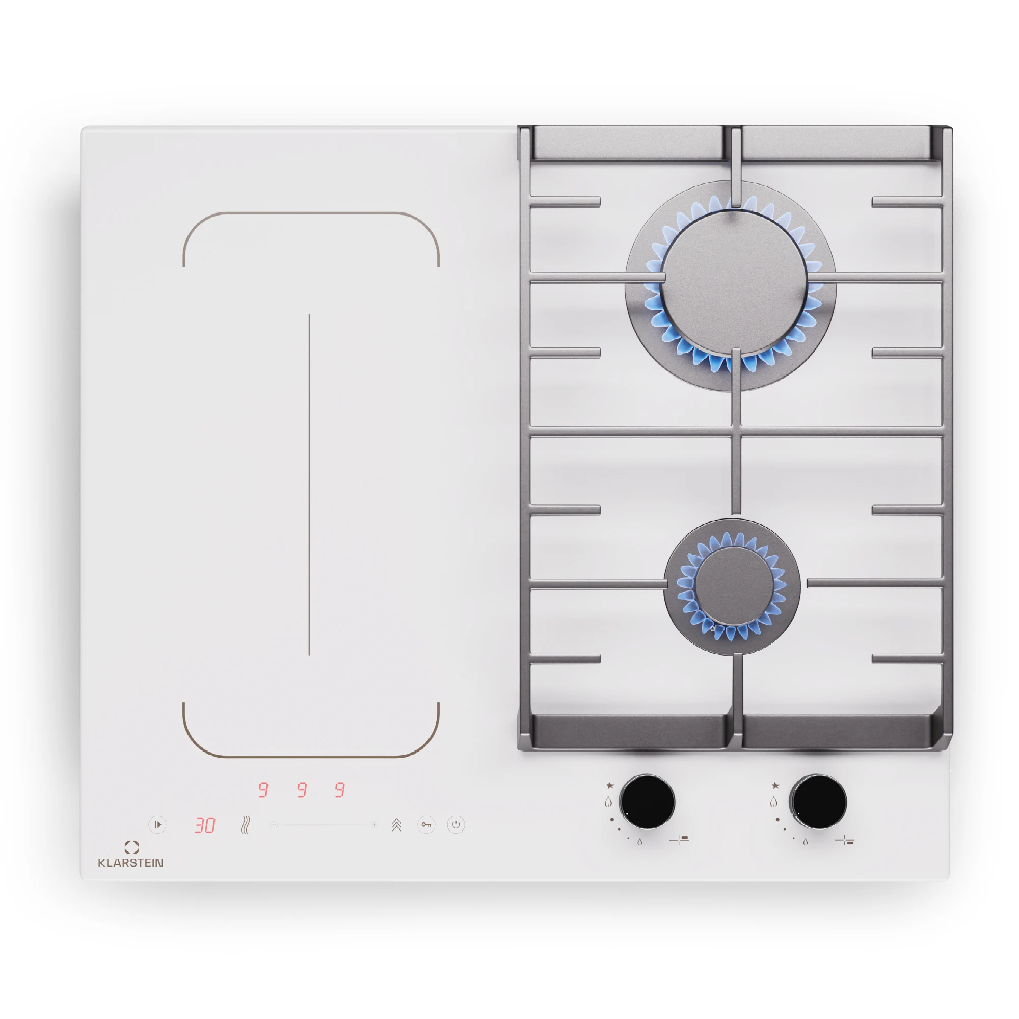 Klarstein MultiChef 4 induction and gas hobs 4 cooking zones 2 gas burners 2 induction hobs FlexZone