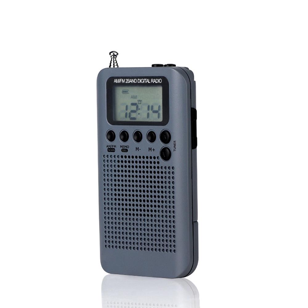 TOMTOP JMS HRD-104 Portable AM/ FM Stereo Radio Pocket 2-Band Digital Tuning Radio Mini Receiver Outdoor Radio black