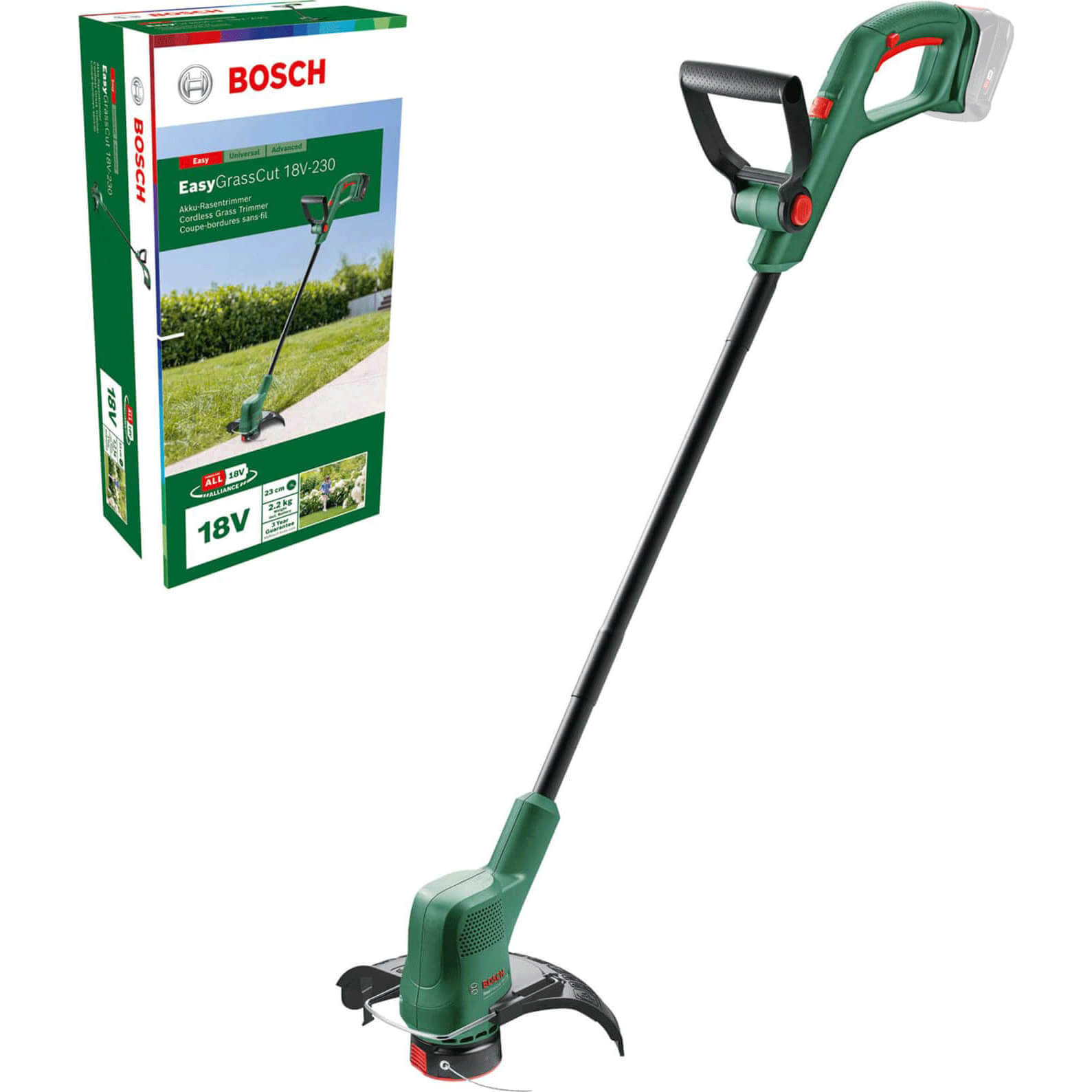 Bosch EASYGRASSCUT 18V-230 18v Cordless Grass Trimmer and Edger 230mm (New for 2022) 1 x 4ah Li-ion Charger