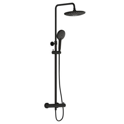 Vitra Aquaheat Bliss Matt Black Thermostatic Mixer Multi Head Shower