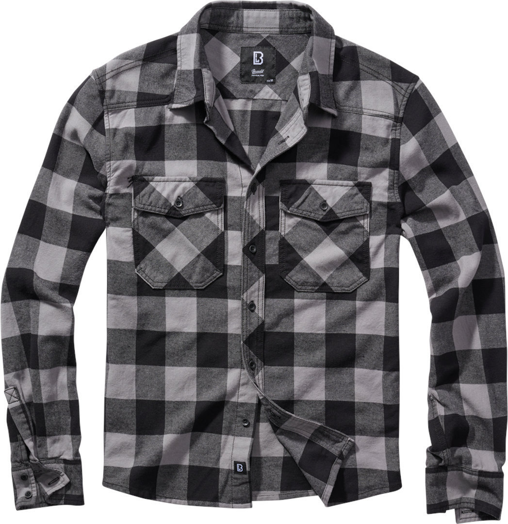 Brandit - Check Black Grey - Shirts black Large