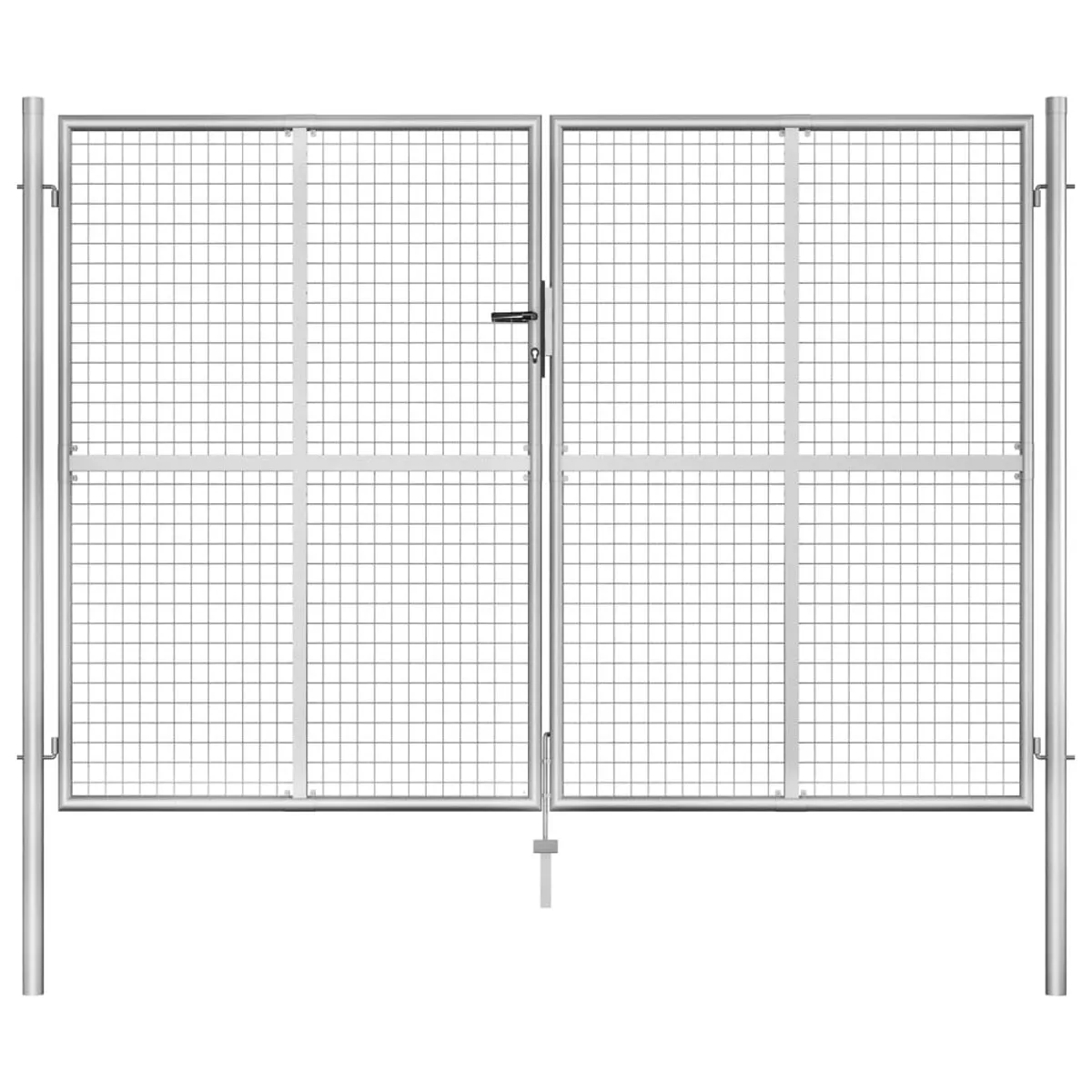VidaXL Garden Gate Galvanised Steel 306x225 cm Silver
