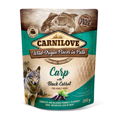 CARNILOVE Dog Pate Pouch 300g - Carp with Black Carrot