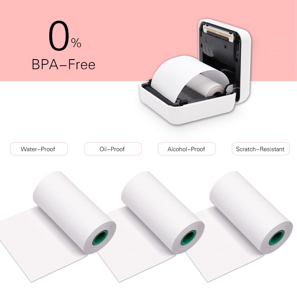 Diylife 10-Year Long-Lasting 3*Thermal Paper for Peripage A6/A8/P6 Paperang P1/P2 No Adhesive&3 Rolls white