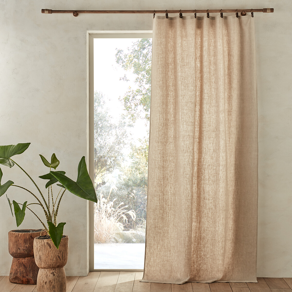 AM.PM Private 100% Washed Linen Curtain With Rings