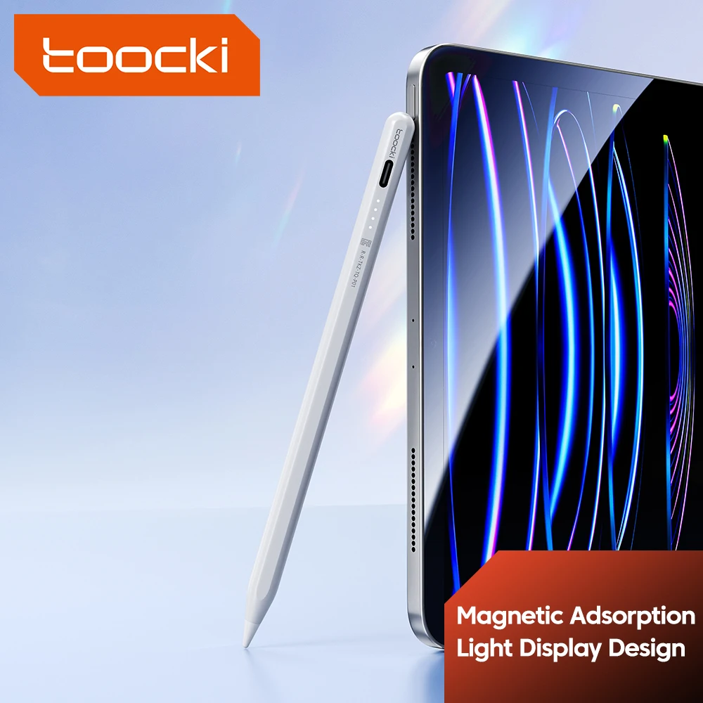 Toocki Stylus Pen with LED for Apple Pencil iPad Palm Rejection Magnetic Design Touch Pen for Tablet