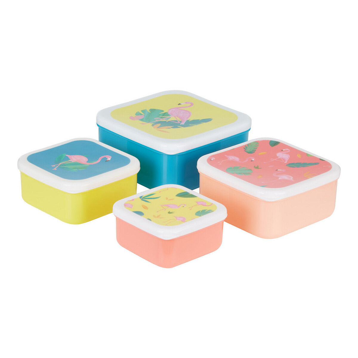 SO'HOME Set Of 4 Flamingo Lunch Boxes