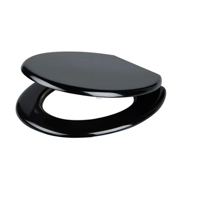GoodHome Palmi Black Standard Close Toilet Seat