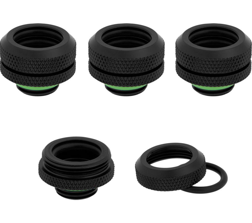 Corsair Hydro X Series XF 14 mm Compression Fitting - G1/4", Black, Pack of 4, Black