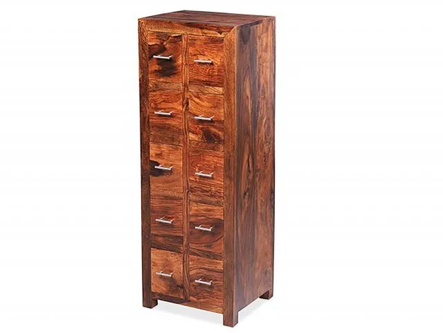 Archers Santa Clara 10 Drawer Acacia Wooden Storage Unit Assembled