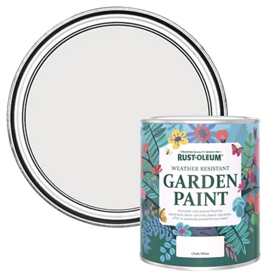 Rust-Oleum Garden Paint Chalk White Matt Multi-Surface Garden Paint, 750Ml Tin