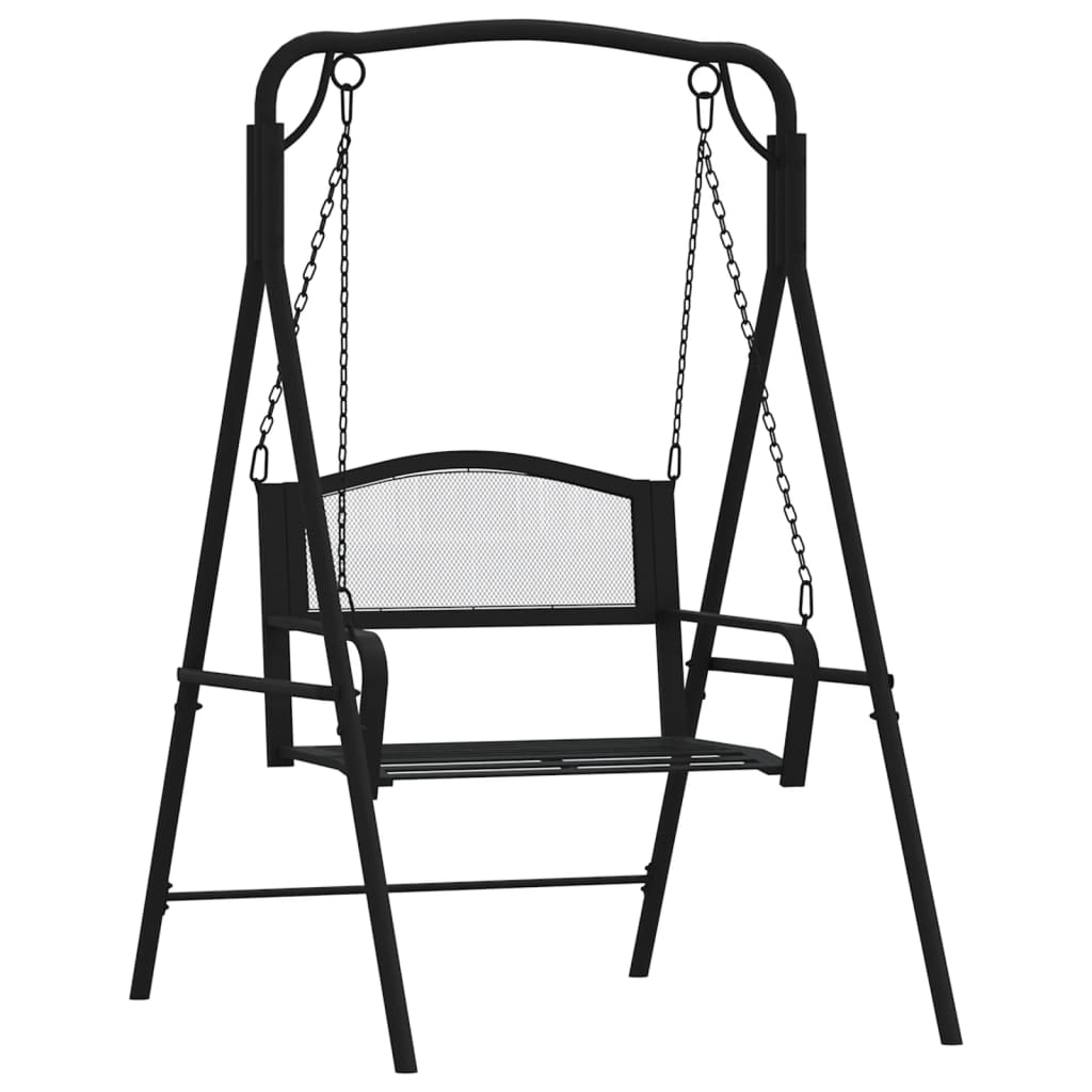 VidaXL Swing Bench 124 cm Black Steel