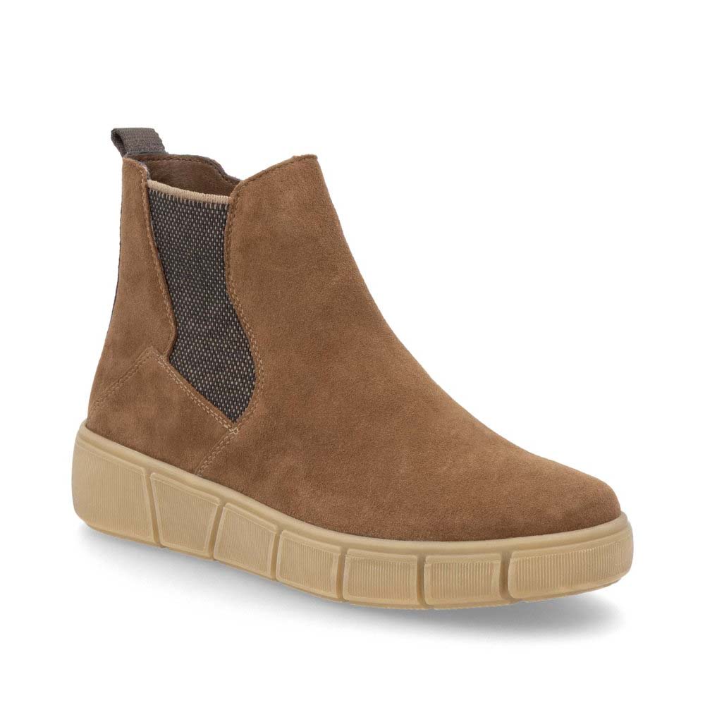 Remonte D1T71-24 Durlochel Tan Suede Womens Chelsea Boots in a Plain Leather in Size 37