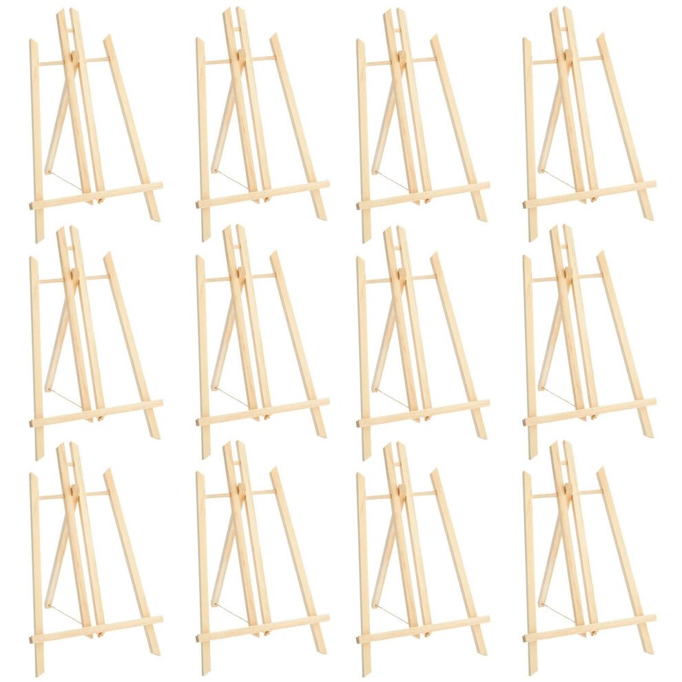 Juvale Wood Table Top Easels Bulk Easel Stands for Painting Canvases (13.8 in 12 Pack)
