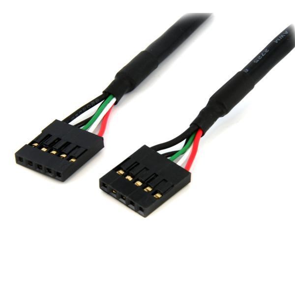 StarTech .com 24in Internal 5 pin USB IDC Motherboard Header Cable F/F - 1 x IDC Female USB Header - Black