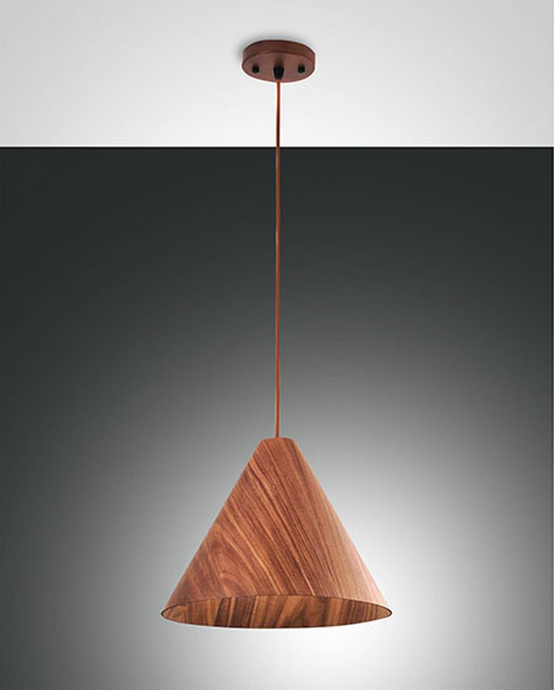 Fabas Luce Lighting Esino Dome Pendant Ceiling Lights Walnut Glass, E27
