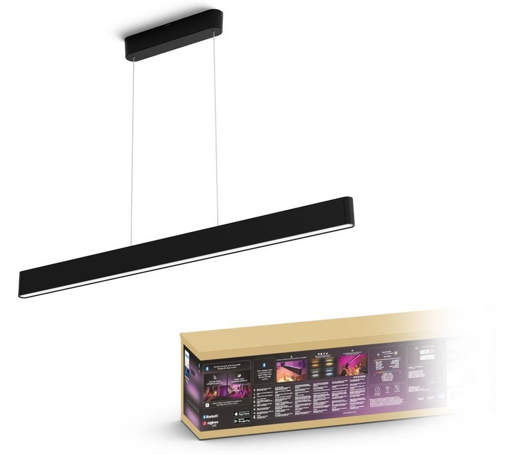 Philips Hue White & Colour Ambiance Ensis Pendant Ceiling Light - Black, Black