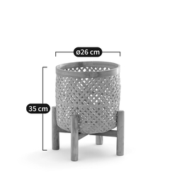 La Redoute Interieurs Bambu 26cm Diameter Bamboo Raised Flowerpot by La Redoute