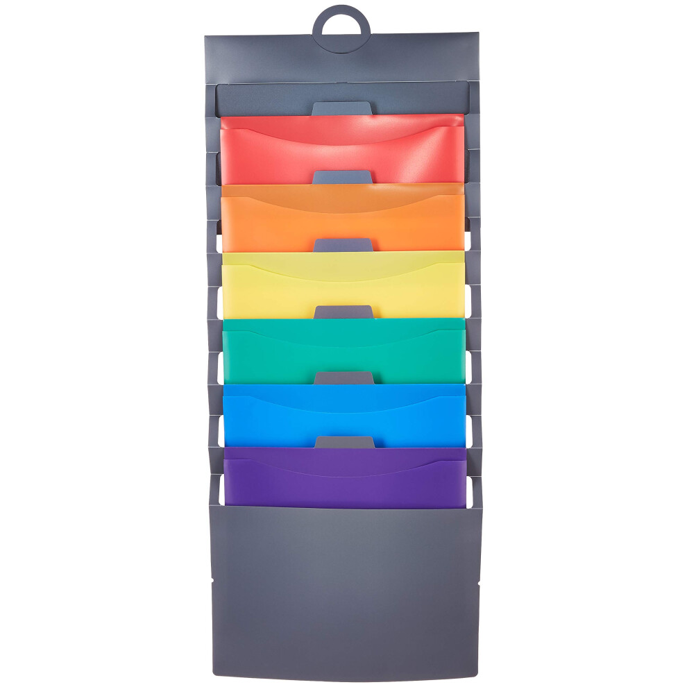 Amazon Basics Hanging 6 Pocket File Folders 36 in - Multicolor