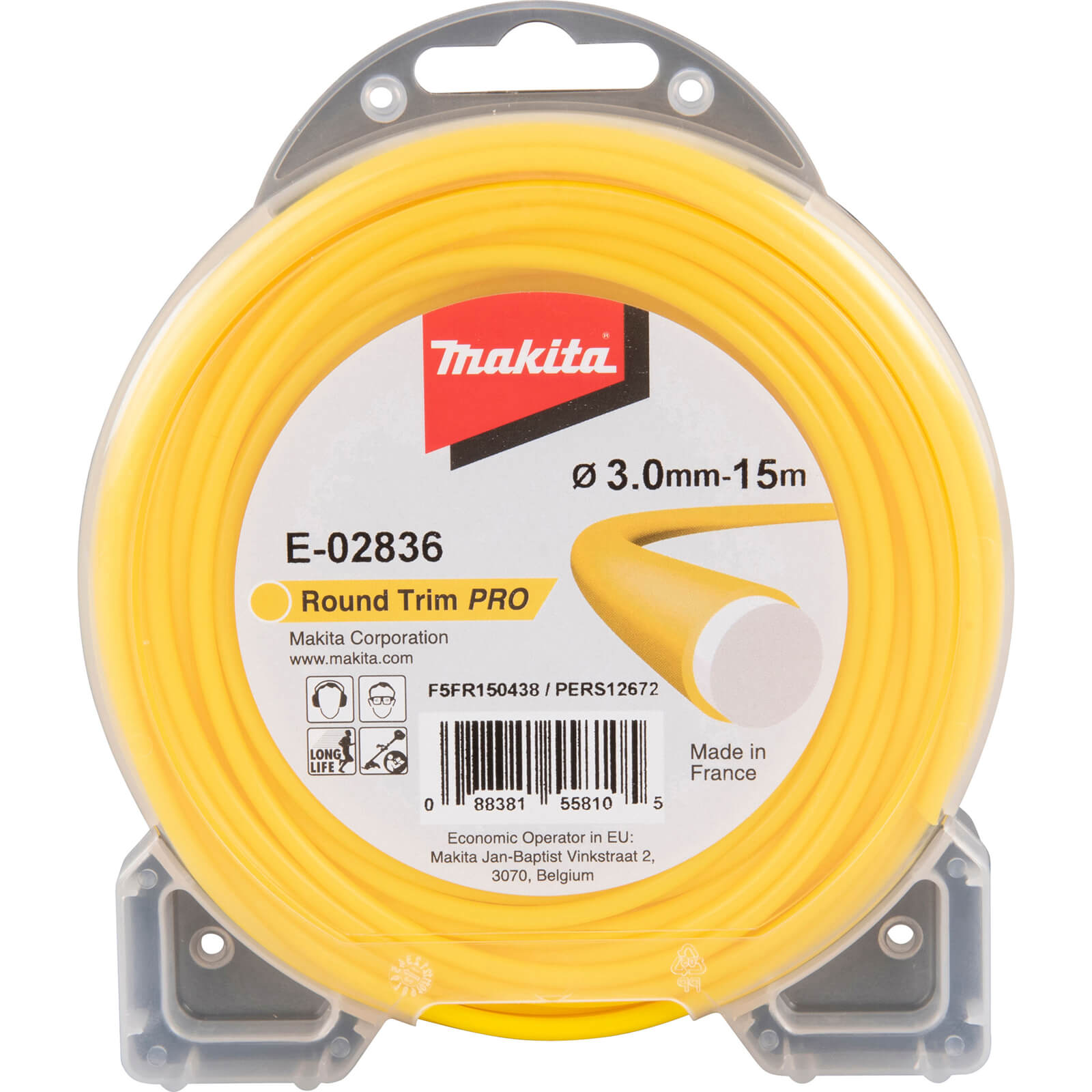 Makita Round Trim Pro Yellow Grass Trimmer Line 3mm 15m