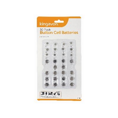 KINGAVON 30 Pack Button Cell Batteries