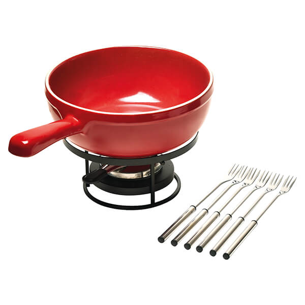 Emile Henry Burgundy Fondue Set