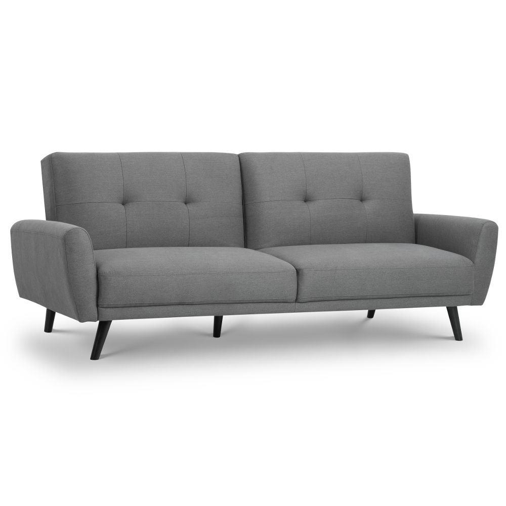 Happy Beds Monza Grey Fabric 3 Seater Sofa Bed