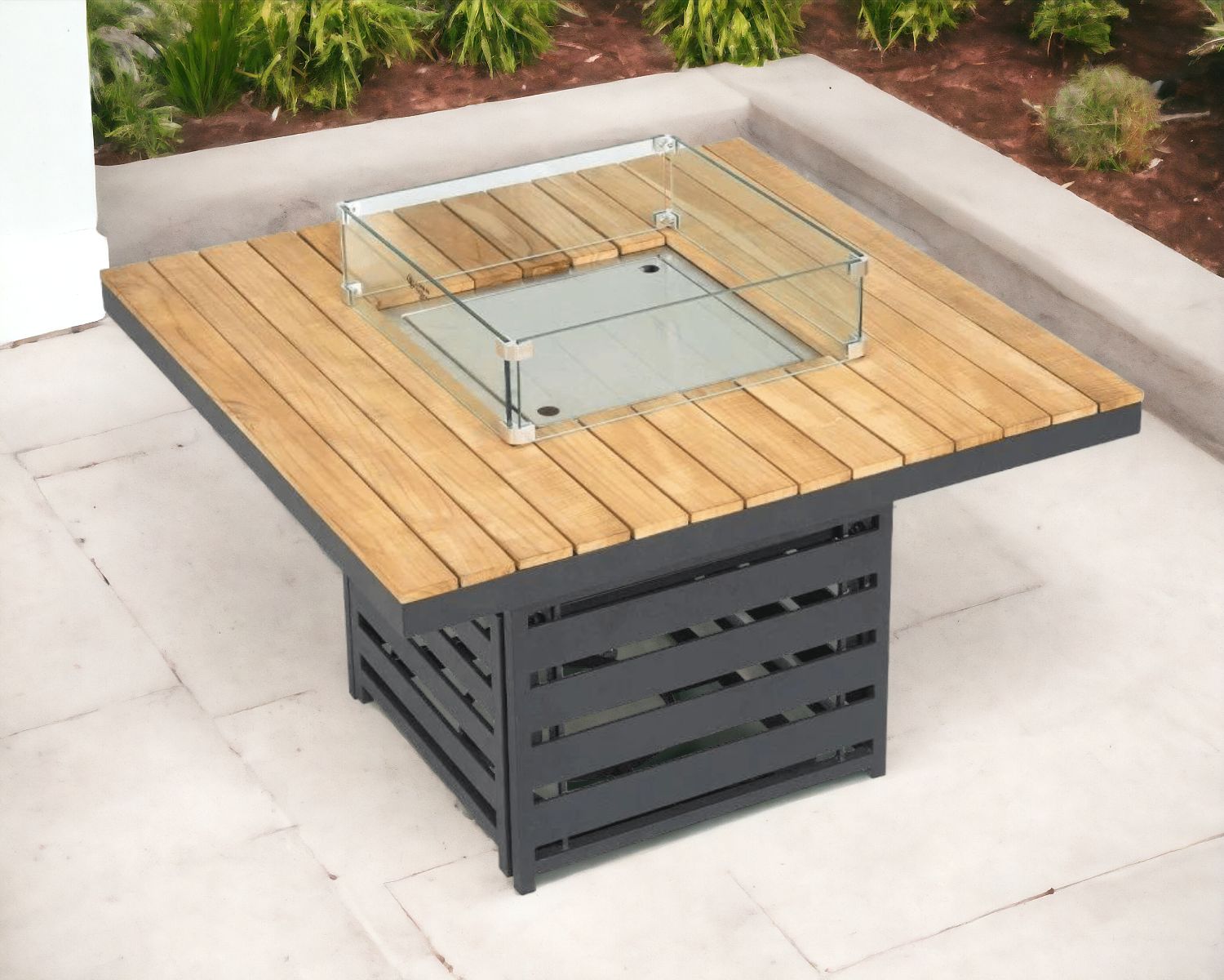 Rattan Direct Sequoyah Aluminium & Teak Fire Pit Table