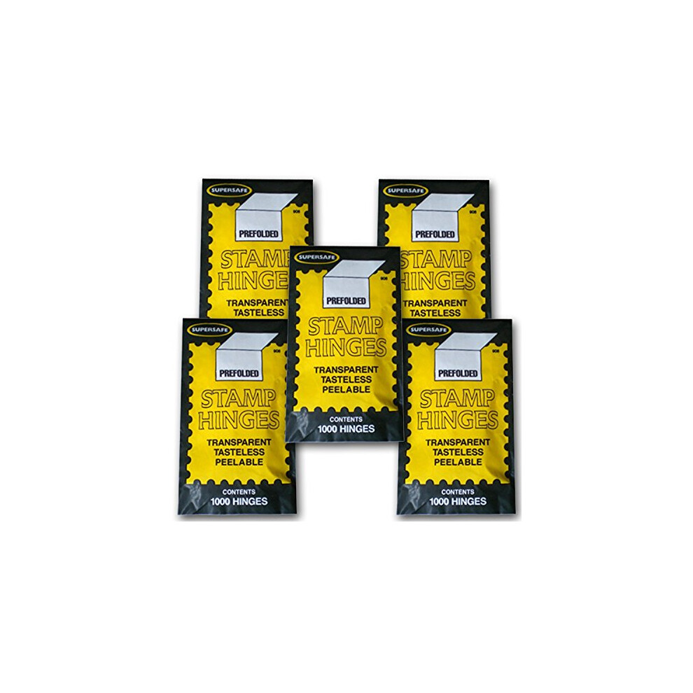 Seguro Supersafe Stamp Hinges FIVE Pack -- Total of 5000 Hinges