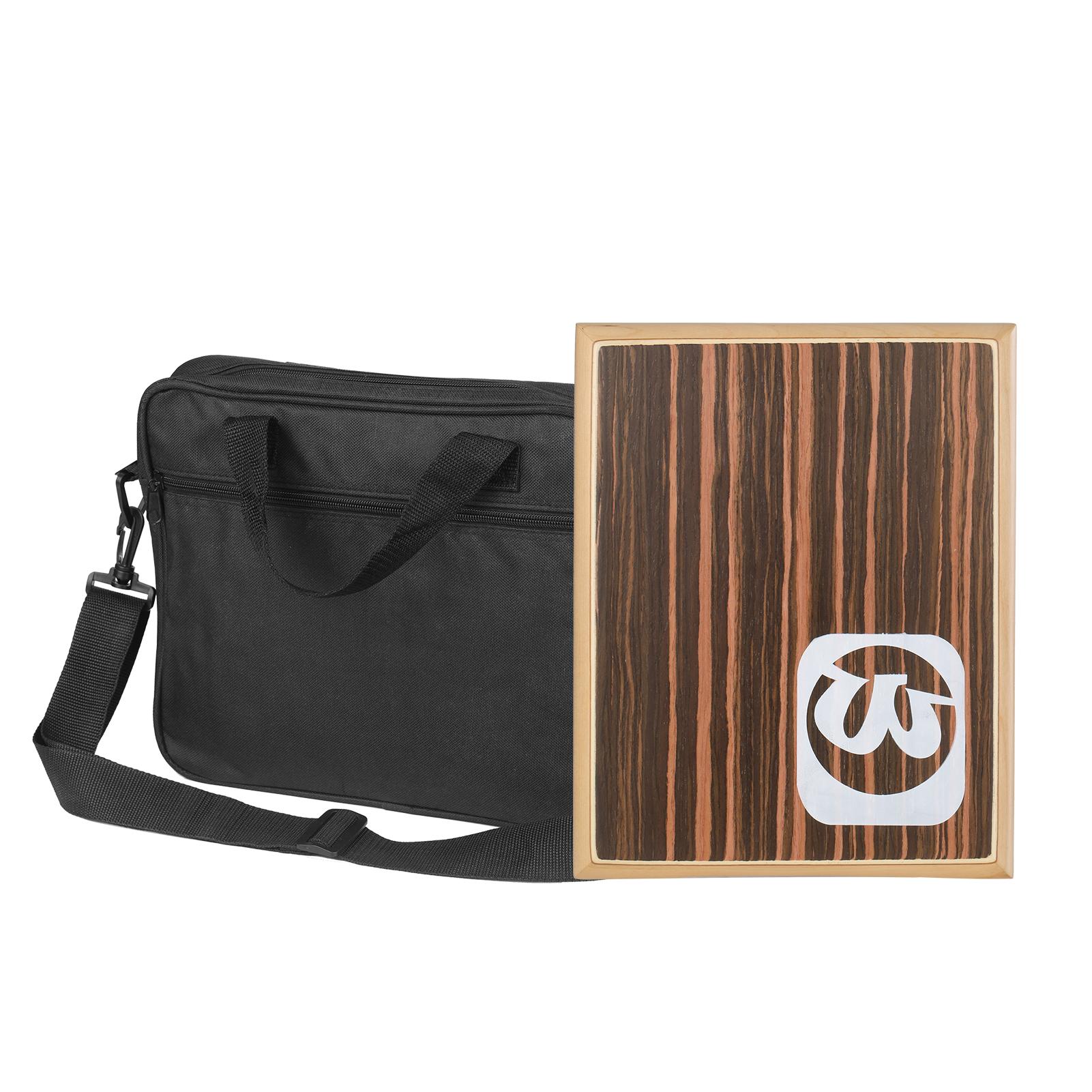 TOMTOP JMS Walter Compact Travel Cajon Box Drum Flat Hand Drum Percussion Instrument with Adjustable Strings brown
