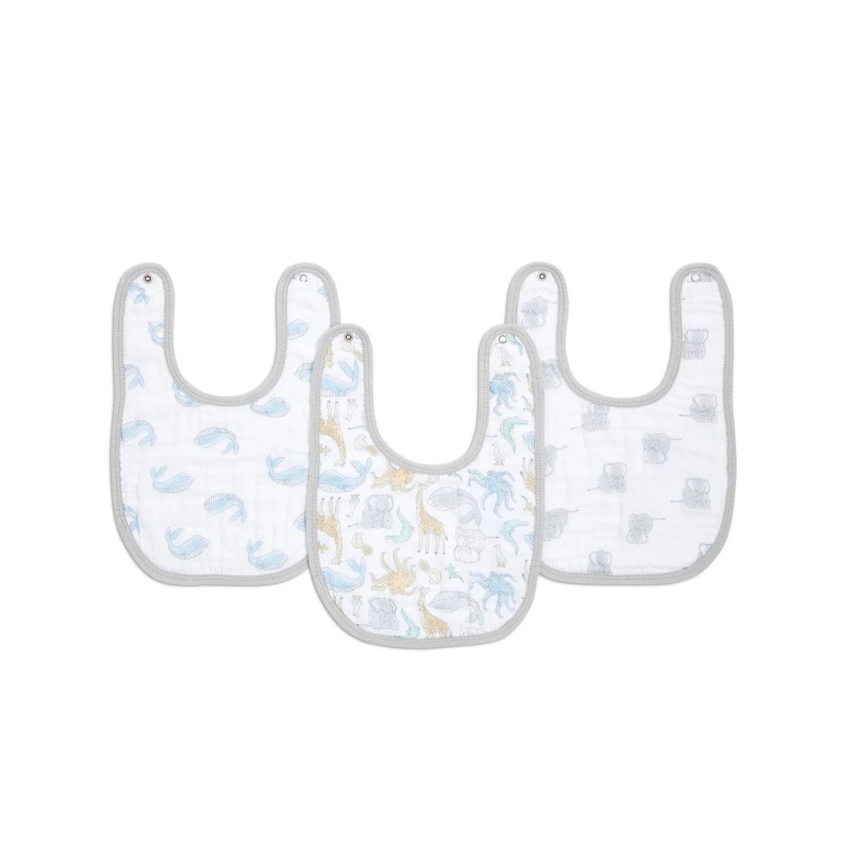 Aden + Anais Essentials Snap Bibs - Natural History - 3 Pack | Natural History