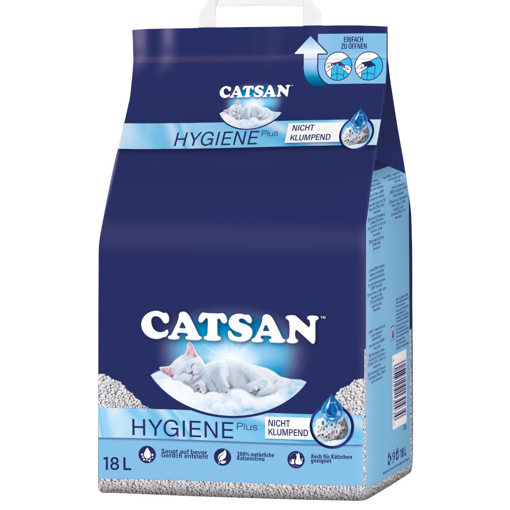 Catsan Hygiene Plus Cat Litter - Economy Pack: 2 x 18l