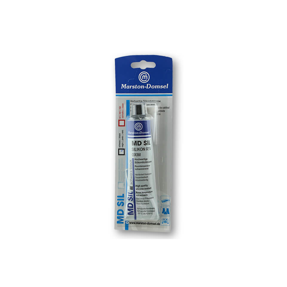 MARSTON-DOMSEL MARSTON silicone sealant, 85 g, temperature resistant -60° to +230°C, black, Size 0-5l, black, Size 0-5l