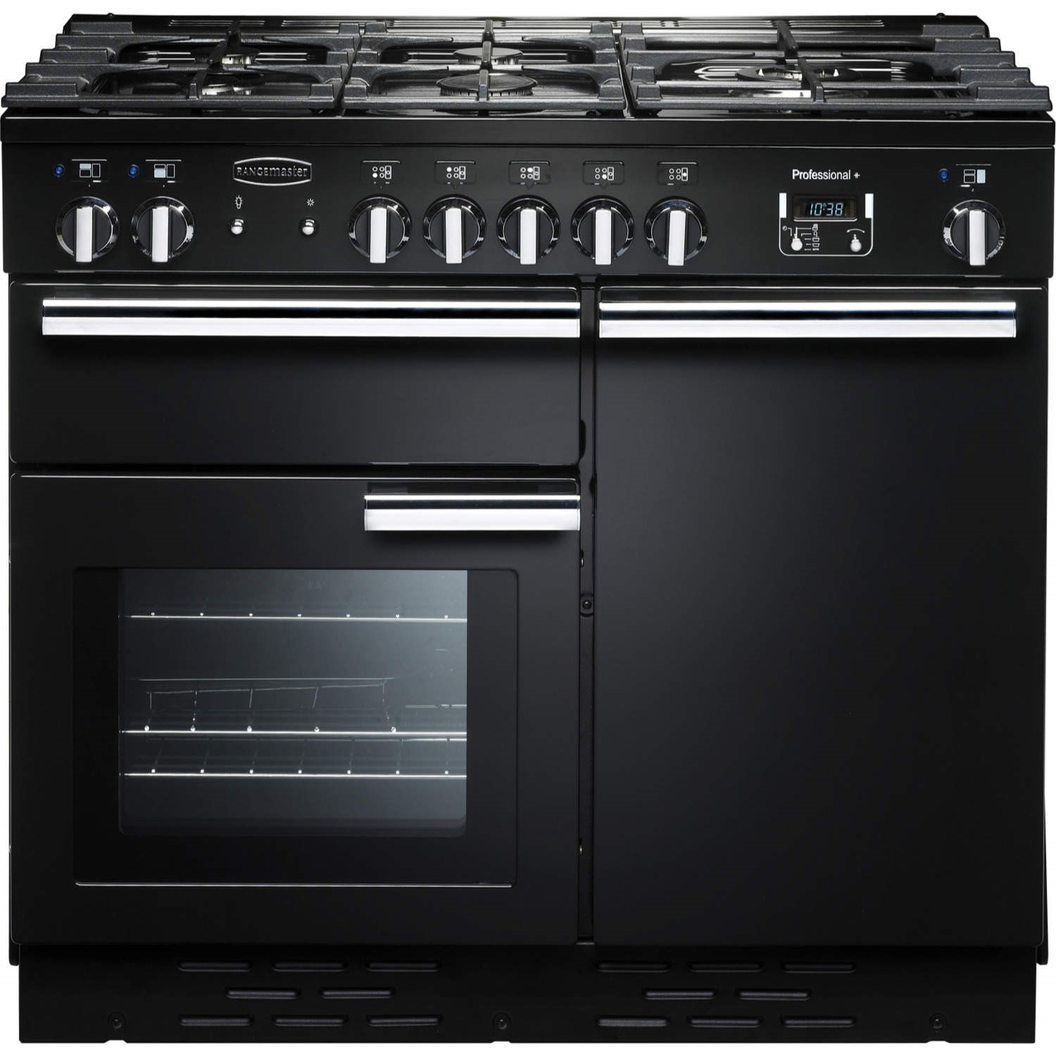 Rangemaster Prop100Dffgbc Freestanding Electric Range Cooker With Gas Hob - Black