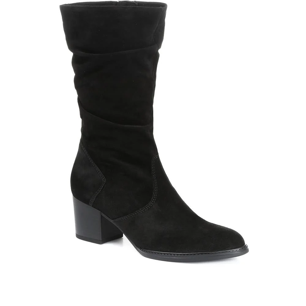 Gabor Women's Ramona Suede Slouch Calf Boot - GAB30557 / 316 635 - Black 8
