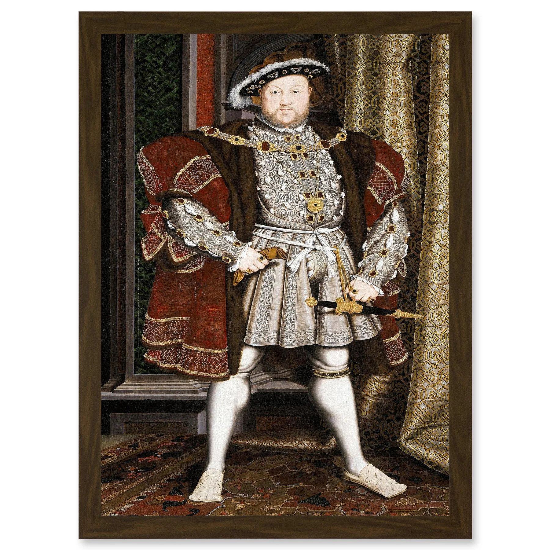 Artery8 Painting Antique Holbein Junior Henry Tudor VIII King England Artwork Framed Wall Art Print A4