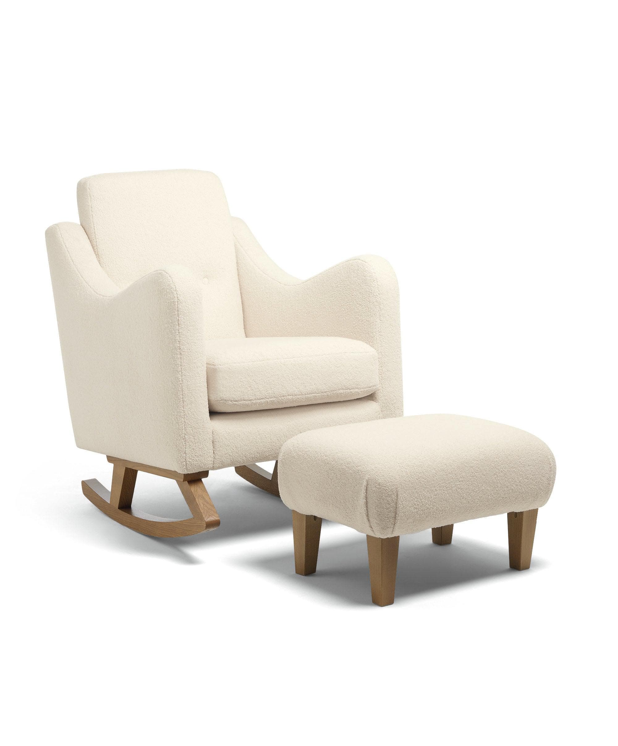 Mamas & Papas Bowdon Nursing Chair & Footstool - Off-White Boucle